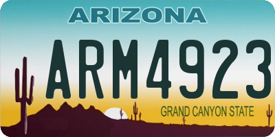 AZ license plate ARM4923