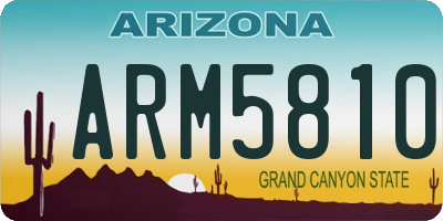 AZ license plate ARM5810