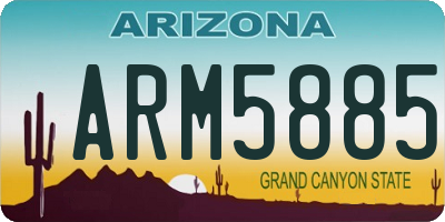 AZ license plate ARM5885