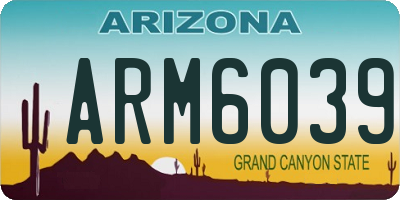 AZ license plate ARM6039