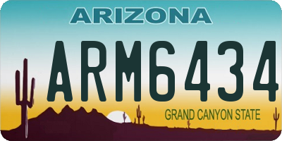 AZ license plate ARM6434