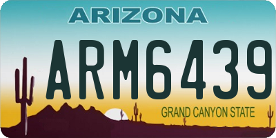 AZ license plate ARM6439