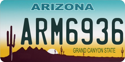 AZ license plate ARM6936