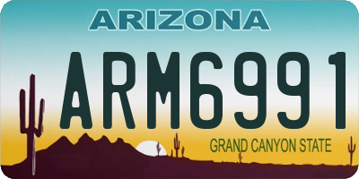 AZ license plate ARM6991