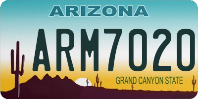 AZ license plate ARM7020