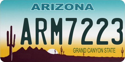 AZ license plate ARM7223