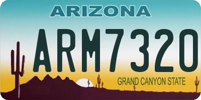 AZ license plate ARM7320