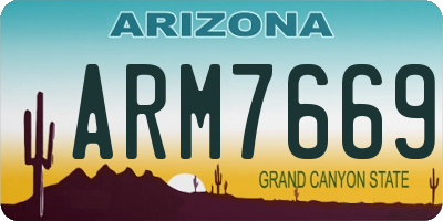 AZ license plate ARM7669