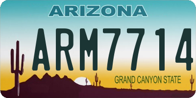 AZ license plate ARM7714