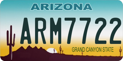 AZ license plate ARM7722