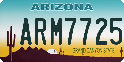 AZ license plate ARM7725