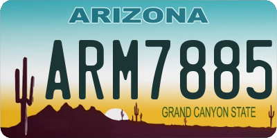 AZ license plate ARM7885