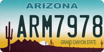 AZ license plate ARM7978