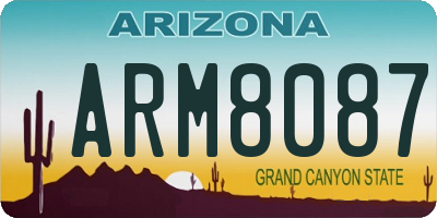 AZ license plate ARM8087