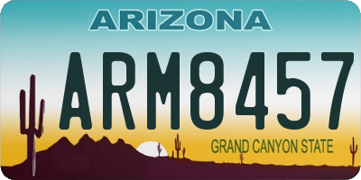 AZ license plate ARM8457