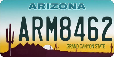 AZ license plate ARM8462