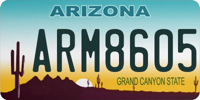 AZ license plate ARM8605