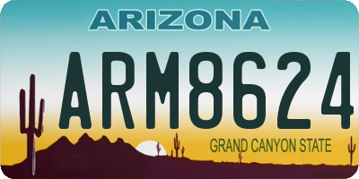 AZ license plate ARM8624