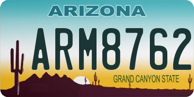 AZ license plate ARM8762
