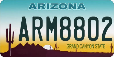 AZ license plate ARM8802