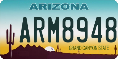 AZ license plate ARM8948