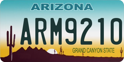 AZ license plate ARM9210