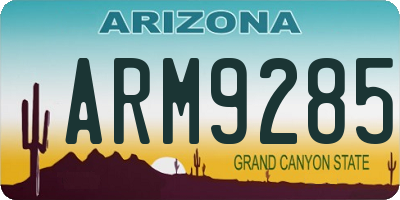 AZ license plate ARM9285