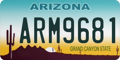 AZ license plate ARM9681