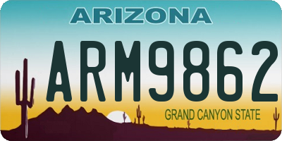 AZ license plate ARM9862