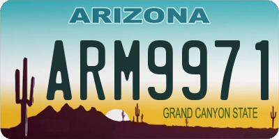 AZ license plate ARM9971
