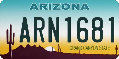 AZ license plate ARN1681