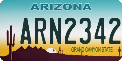 AZ license plate ARN2342