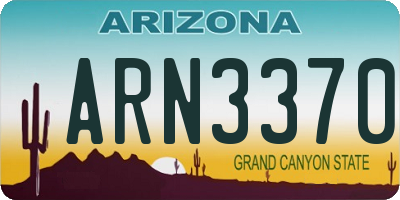 AZ license plate ARN3370