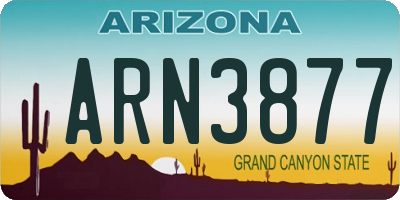 AZ license plate ARN3877