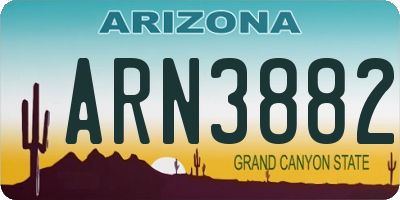 AZ license plate ARN3882