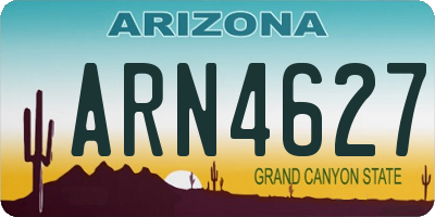 AZ license plate ARN4627