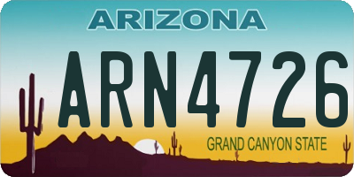 AZ license plate ARN4726