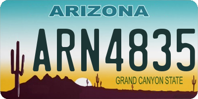 AZ license plate ARN4835