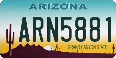 AZ license plate ARN5881