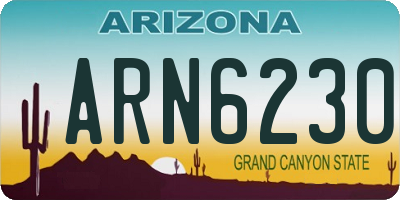 AZ license plate ARN6230