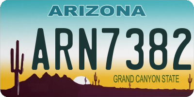AZ license plate ARN7382