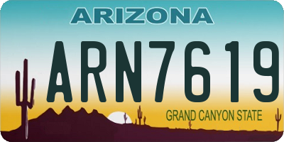 AZ license plate ARN7619