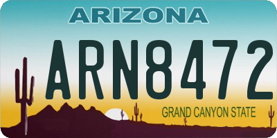 AZ license plate ARN8472
