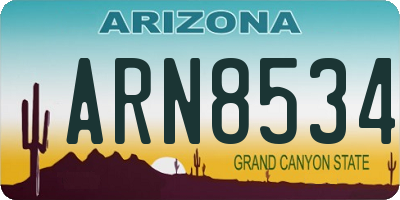 AZ license plate ARN8534