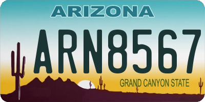 AZ license plate ARN8567