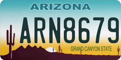 AZ license plate ARN8679