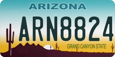 AZ license plate ARN8824