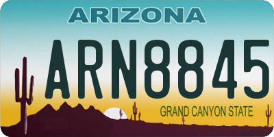 AZ license plate ARN8845