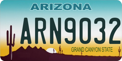AZ license plate ARN9032