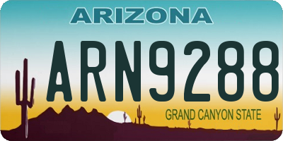 AZ license plate ARN9288